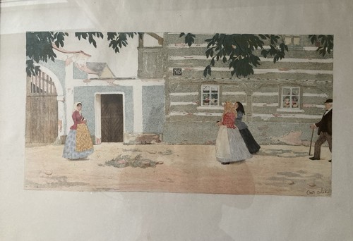 Lithographie von emil orlik - lithographie,