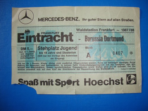 Ticket eintracht - 87/88,