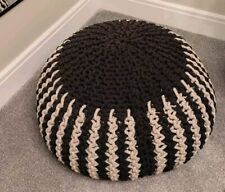 John Lewis Grobstrick Pouf schwarz & weiß Fußhocker 