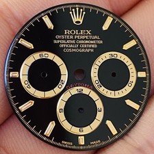 Rolex schwarzes Zifferblatt Luminova für Daytona Zenith Gelbgold Modell 16518 16523 16528