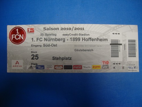 Ticket fc nürnberg - 10/11,