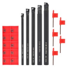 5 Stk Drehmeißel Klemmhalter Bohrstange 6/7/8/10/12mm SCLCR06 + 10x Wendeplatten