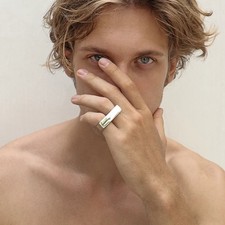 Doppelring breit 14K Weißgold