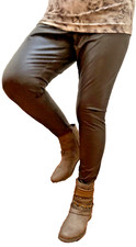Braune Leggings aus Lederimitat H&M Größe XL brown faux leather leggings