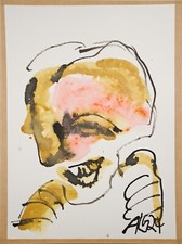 Pinselzeichnung Tusche "Kandidaten z. Wahl" 4 Unikat Prof.em A. Loeschner-Gornau