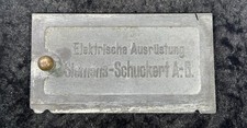 Elektrische Ausrüstung Siemens -Schuckert  A.-G. Vintage Klappe Schild mit Griff