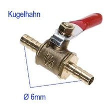 Ø 6mm Benzin Kraftstoff Hahn Kugelhahn Rasenmäher Messing