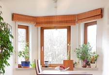 Holzrollo Holz Jalousie Raffrollo Faltrollo Natur Braun Fenster Türen Rollo 