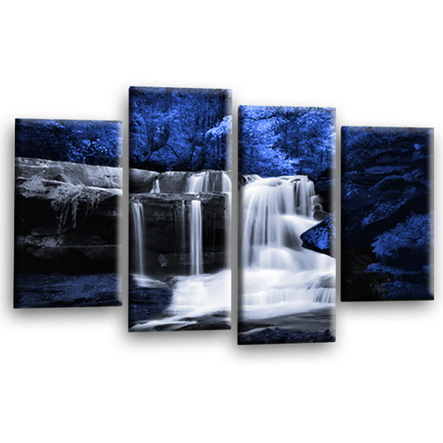 Wasserfall wandbild blau - wasserfall,