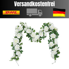 SHACOS 3 Stück (6 Meter) Blumengirlande Deko Künstliche Rosengirlande Weiß Bl...