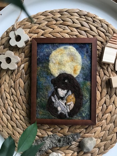 Wollbild mit märchenmotiv - wollbild,