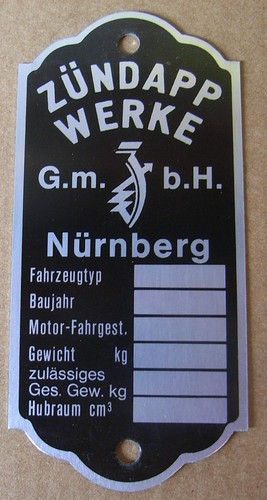 Typenschild oldtimer motorrad - typenschild,