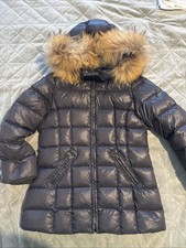 EDDIE PEN Daunenjacke Gr. 8 128 Daunen Jacke Mädchen dunkelblau Kapuze