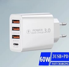 USB & USBC Schnell Ladegerät für iPhone Samsung Laptop 60W -inklusive Ladekabel