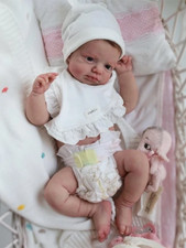 Reborn Baby Puppe Ganzkörper Weich Silikon Vinyl Reborn Mädchen Handarbeit Lebensecht