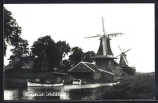 Ansichtskarte Greetsiel, Wasserpartie mit Mühlen 1962 