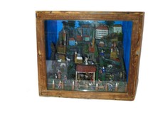 Kastenkrippe Grulichkrippe 19. Jh. Große Krippe H.:51,5 cm