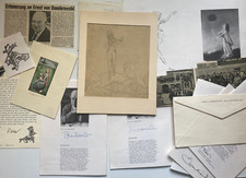 Ernst von Dombrowski   ( 1896-1985 ) - Maler  - original Zeichnung +4 Autogramme