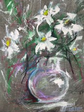 Ölbild Blume Weiß Gemälde