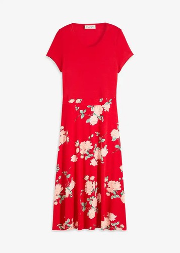 Kleid mit bedrucktem rockteil - kleid,
