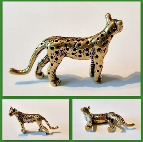 Messing figur gepard raubkatze - messing,