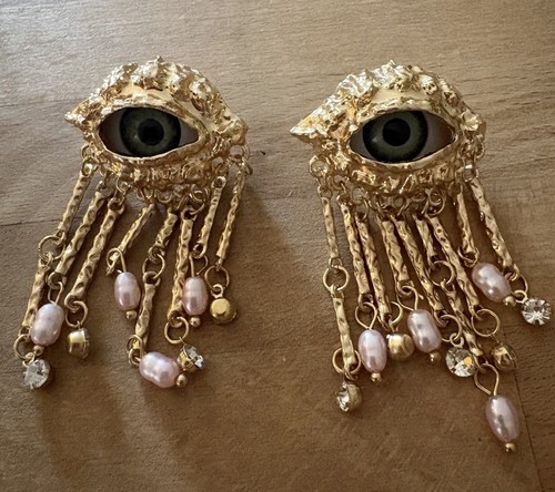 Statement ohrringe auge - auge, gold