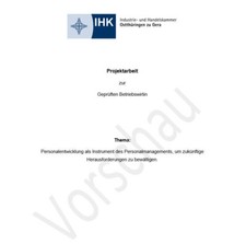 Projektarbeit geprüfter Betriebswirt IHK *92 Punkte* - als PDF