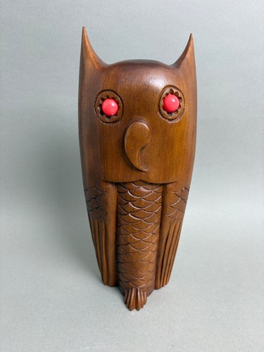 Große mid century teak - große, eule