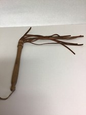 alte SM Peitsche Leder Ochsenziemer mit Holzgriff Vintage Lederpeitsche um 1920
