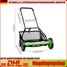 50.8cm/20Zoll Spindelmäher Handrasenmäher Höhenverstellun Grasmäher mit Fangkorb