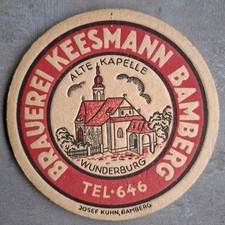 Bierdeckel Brauerei Keesmann Bamberg, Josef Kuhn