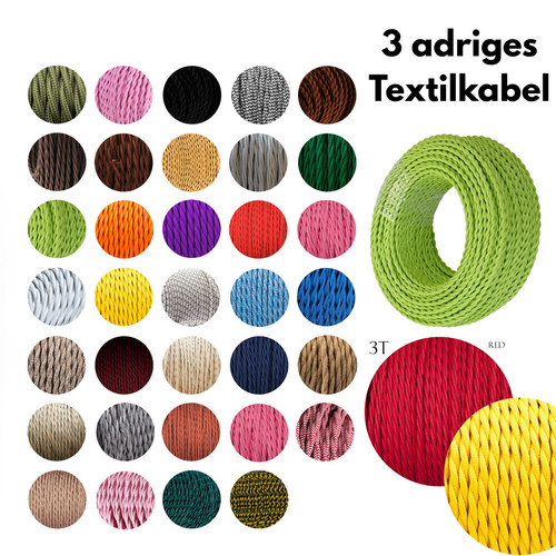 Textilkabel adrig - textilkabel, 3-adrig