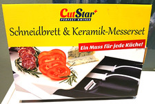 Cut Star Schneidbrett & Keramik-Messerset mit 3 Messern schwarz-weiß
