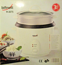 Reiskocher Dampfgarer weiß Bifinett Warmhaltefunktion für bis zu 10 Portionen
