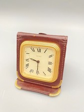 SEIKO REISEWECKER WECKER QUARTZ QUARZ UHR LEDER VINTAGE RETRO JAPAN GOLD