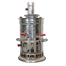 Samowar Holzkohle Edelstahl