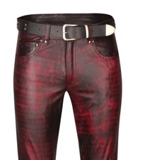 LEDERHOSE antik weinrot