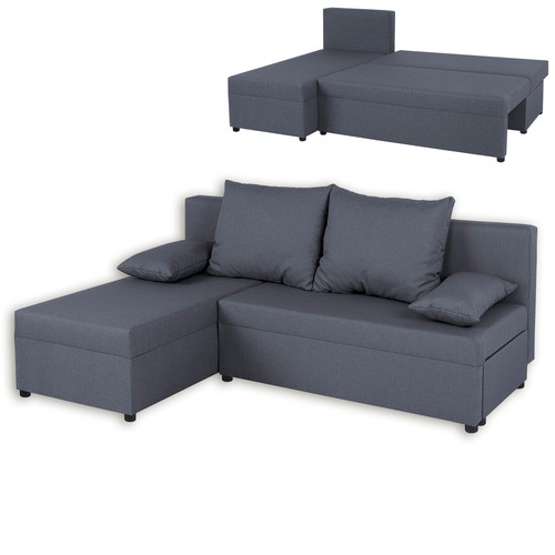 Ecksofa grau webstoff - -,
