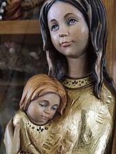 Madonna♥️Holz handgeschnitzt Gold Jesuskind Engel Holzfigur Südtirol Heilige
