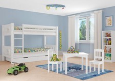 Kinderetagenbett Kinderzimmer Stockbett Kiefer weiß Hochbett Zubehör wählbar
