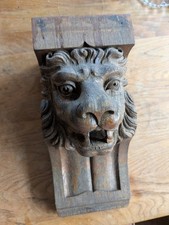Schöne geschnitzte Antik  Wandkonsole Löwenkopf schwer