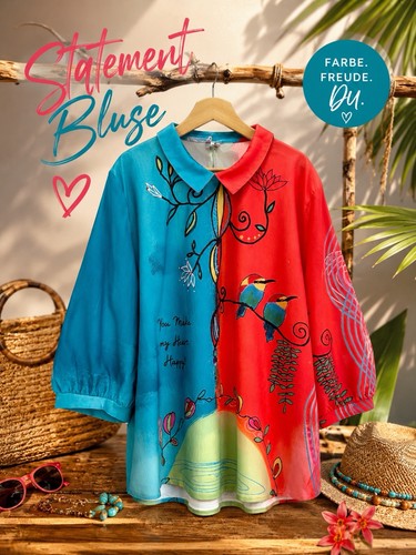Damen bluse xxl tunika arm - damen, 3/4
