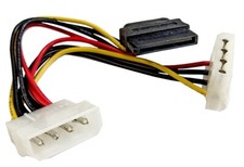 Molex to SATA/Molex Power Y Splitter Cable Kabel Stromkabel angled rechtwinklig