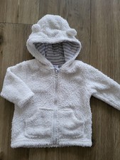 Sweatjacke Plüschjacke weiß 68 Topomini Übergang Winter Mädchen neuwertig
