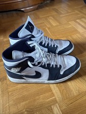 Sportschuhe 45,5 Nike Air Jordan 1 Mid Obsidian Trainers US 11,5 Navy White