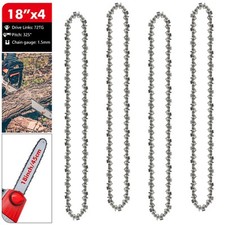 4 Stück 18" 45cm 0,325'' (1,5mm) 72TG Kette Sägekette Für Kettensäge Motorsäge