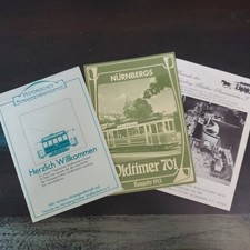 3 X Broschüre/Flyer, Nürnberger Straßenbahn Depot, Oldtimer 701 usw., 80er J.