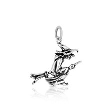 3cm Kettenanhänger Hexe auf