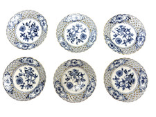 6x Meissen Porzellan Zwiebelmuster Korbrand Teller mit Goldrand Ø 15cm 1 Wahl