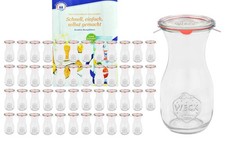 48 Weck Gläser 290ml Saftflasche Deckel Gummi Klammer Einmachglas Einweckglas